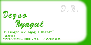 dezso nyagul business card